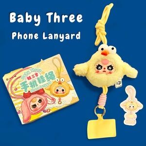 Baby Three Phone Strap Lanyard Plush Blind Box Chicken